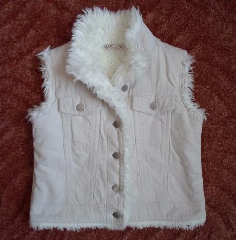 Smetanová béžová vesta vestička s kožíškem george, george,104