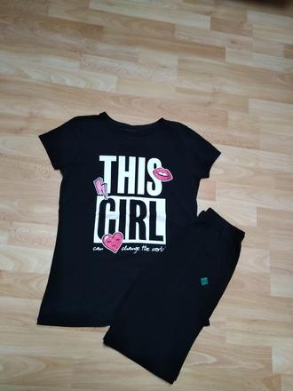 Dívčí tričko+kraťasy vel.152, 152