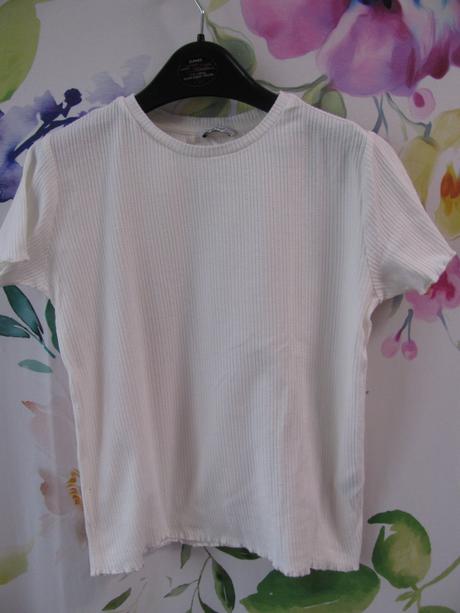 Bílé bavlněné řádkované tričko reserved, reserved,158