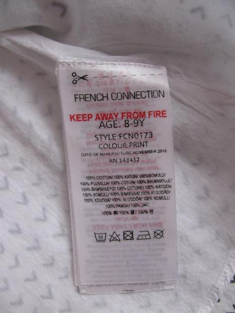 Bílá plátěná tunika se vzorečkem, 134