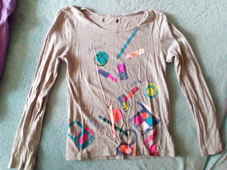 12 x tričko dlouhý rukáv, h&m,134