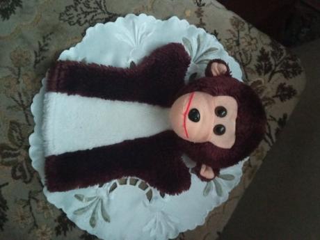 Dětský plyšový maňásek opice,