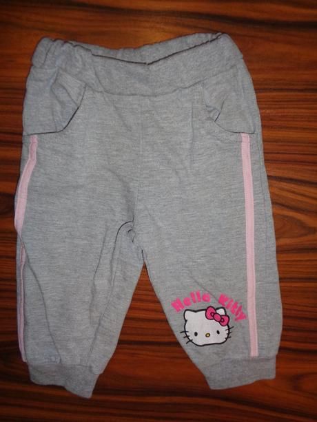 Šedé tepláky s kittynkou 80/86, sanrio,80