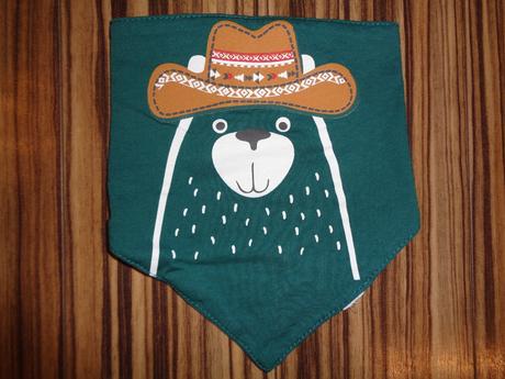 Krásný zelený bryndáček s medvídkem 62-80, 