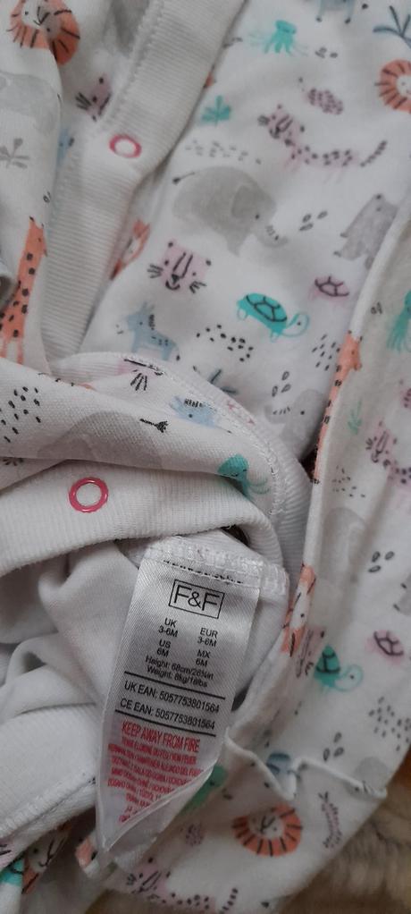 F&f bavlněný overal / pyžamko se zvířátky, f&f,68