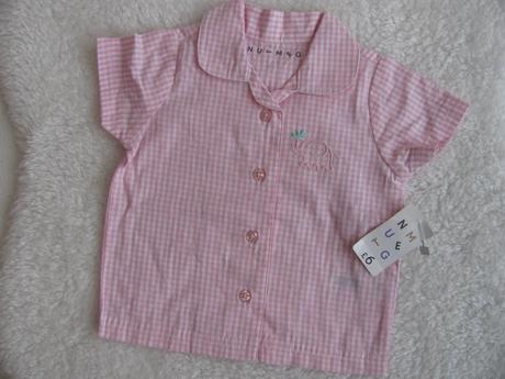 Plátěná propínací halenka 3-6 měs., nutmeg,68