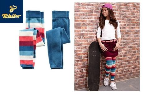 2-pack pletené legíny tchibo proužkované + modré, tchibo,146 / 152