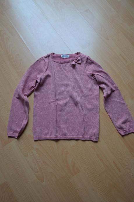 Třpytivé tričko s mašličkou, h&m,134