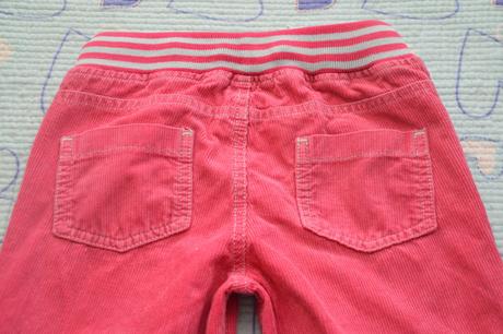 Pohodlné bavlněné manšestráky s aplikací, na gumu, mini boden,128