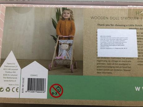 Kočárek golfky látka dřevo zn. little dutch růžová, 