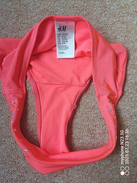 Plavky dívčí neón zn."h&m" vel."134-140", h&m,134