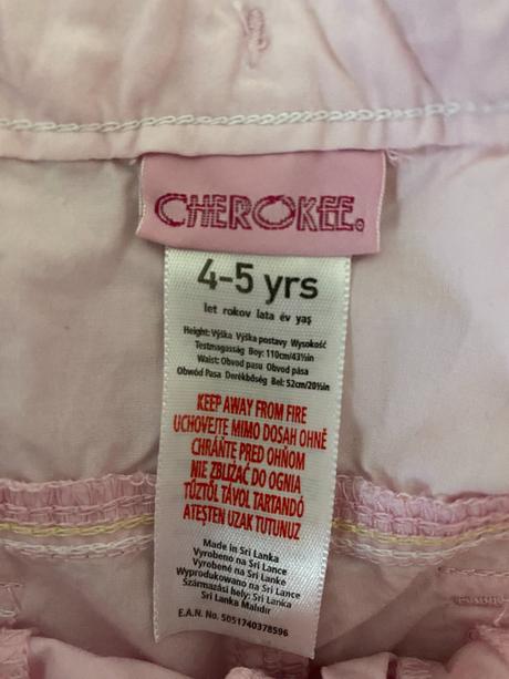 Plátěné dívčí kalhoty vel. 4-5 let, cherokee,104