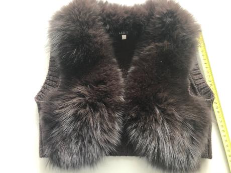Luxusní pravá kožešina vesta bolerko 36 list hnědá, 36