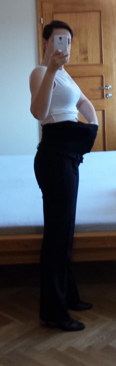 H22	těhotenské elegantní společenské kalhoty, s