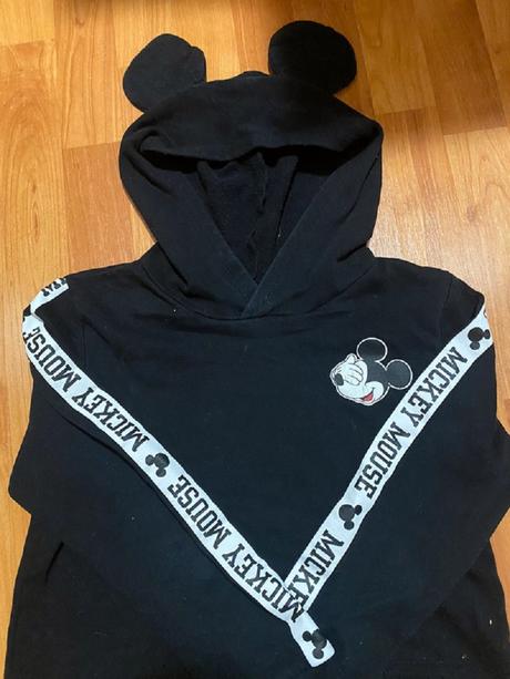 Černá mickey mouse mikina 146/152, h&m,146