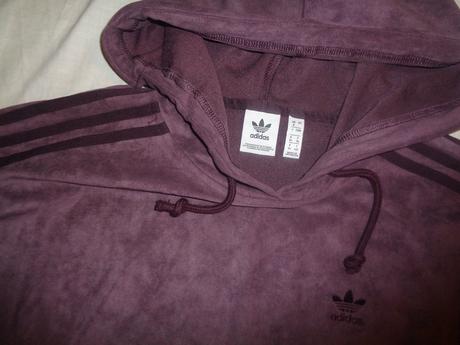 Luxusní vínová mikina z broušené kůže adidas, adidas,m