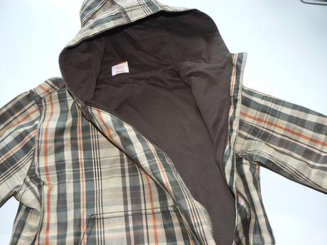 Pogumovaná bunda se šikmým zipem podšitá bavlnou, mini mode,92