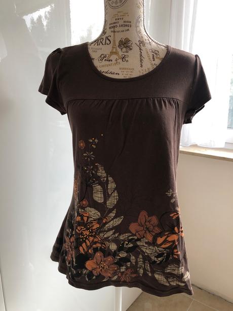 Hnede tricko m/l, clockhouse,l