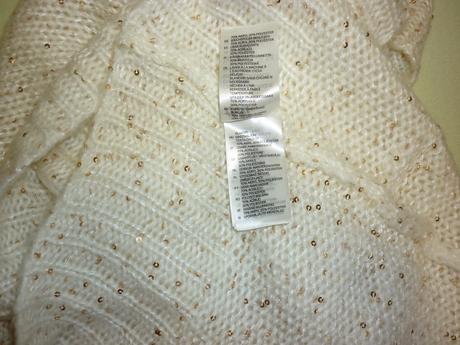 Krémový tunel se zlatými flitry h&m, h&m