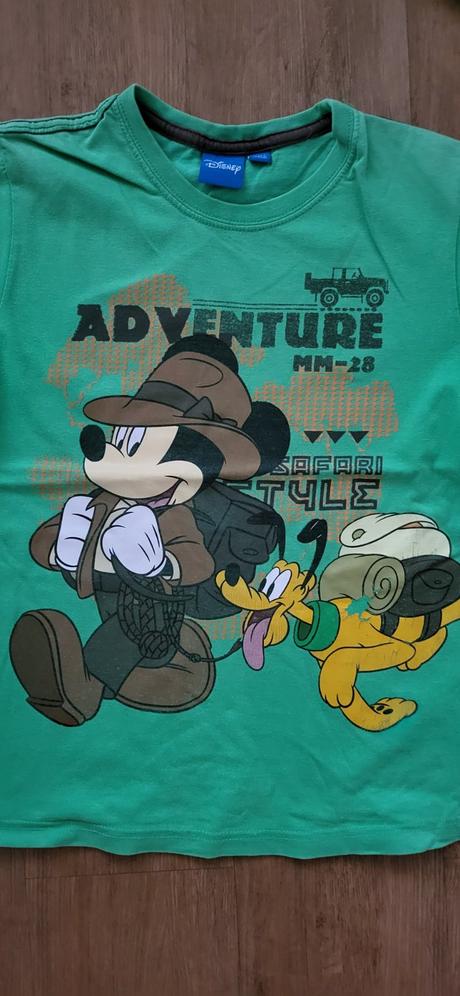 Trička/trika s dinosaurem, bagrem vel. 128 zn. c&a, palomino,128