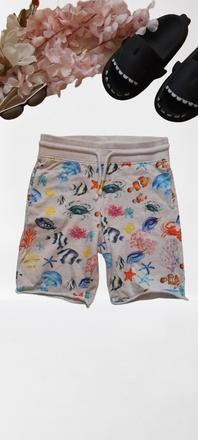 Pestré teplákové kraťasy mořský svět, h&m,140