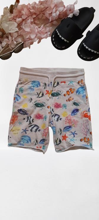 Pestré teplákové kraťasy mořský svět, h&m,140