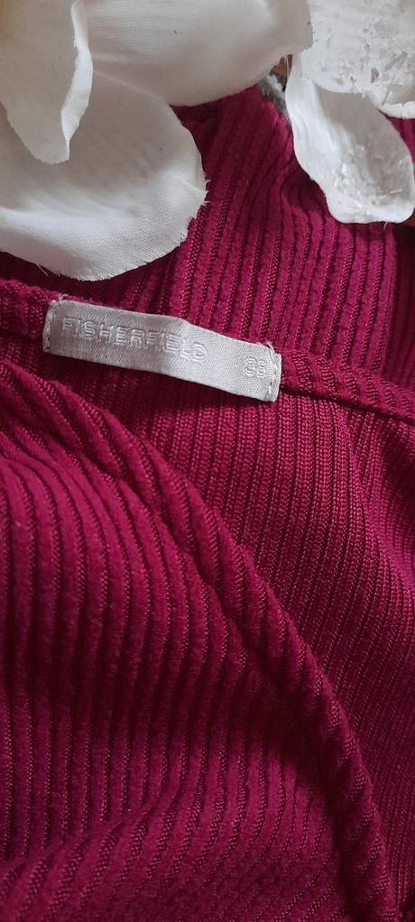 Fisherfield vínové áčkové úpletové šaty, 36