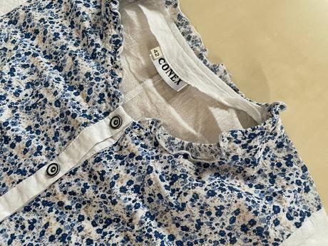 Bílá halenka s modrými kvítky, vel 42/xl, conex, 42