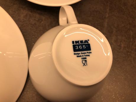 4šálky 2podšálky čaj servis ikea365+ bílá keramika, 