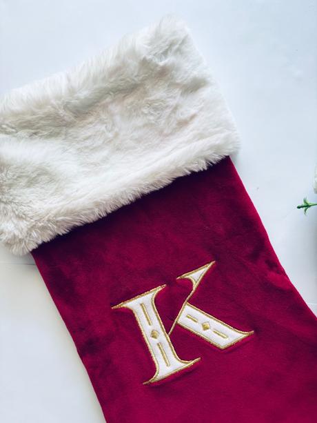 An5/ punčocha vánoční s monogramem,