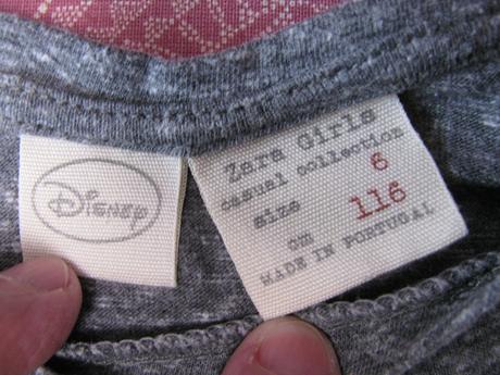 Šedé dívčí tričko s minnie, zara, zara,116