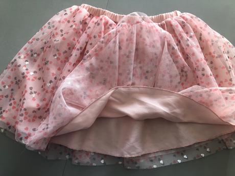 Rozkošná suknička třpytky srdíčka růžová šedá 110c, 110