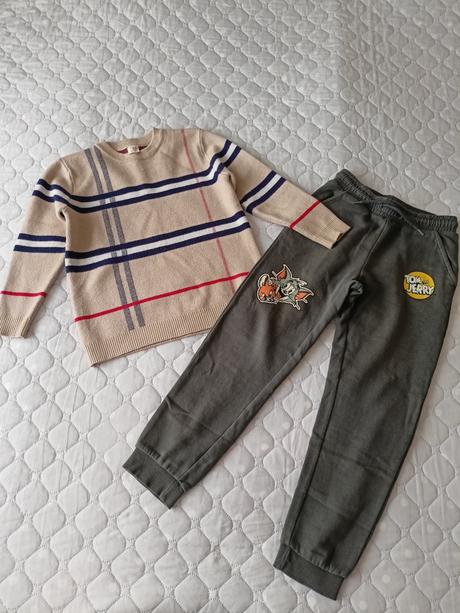 Tepláky + svetřík, 122/128, pepco,128