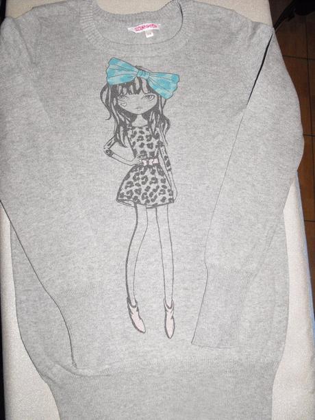 Dlhý sivý pulóver miss e-vie, evie angel,128