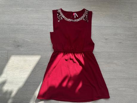 Dívčí vínové slavnostní šaty orchestra, vel. 128, 128