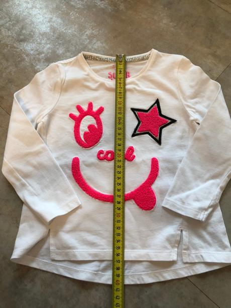 Bílé triko smajlík vel.3-4roky zn.ff bavlna růžová, f&f,104