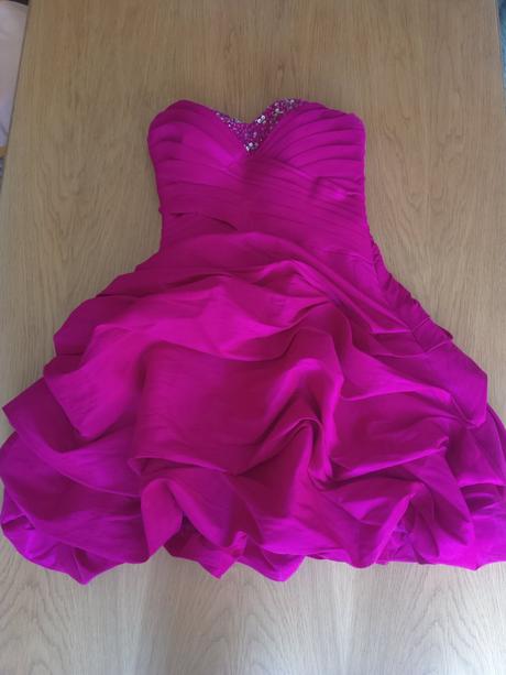 Malinové sytě růžové společenské šaty, xs