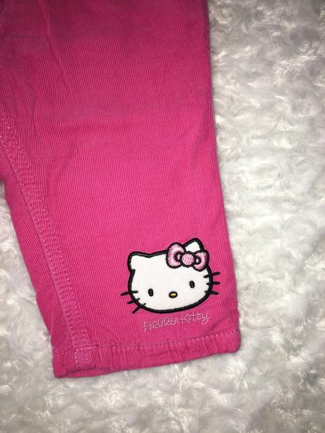 Růžové manžestrové kalhoty s hello kitty h&m, h&m,68
