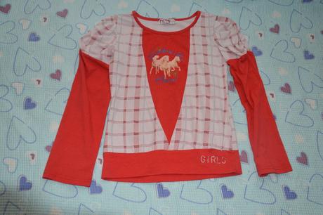 140 146 triko s koníky a kamínky, 140