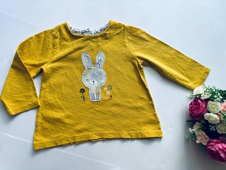 Krasné žluté triko strukturované - v.9/12 měs, 80