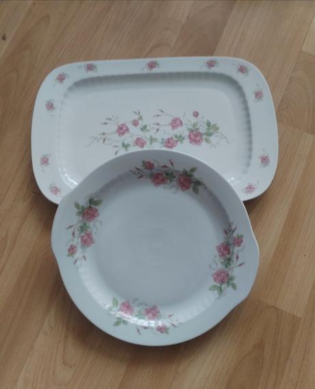 Retro servírovací tác a talíř, 