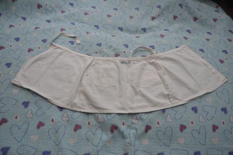 128 134 140 bílá džínová, riflová zavinovací sukně, 128