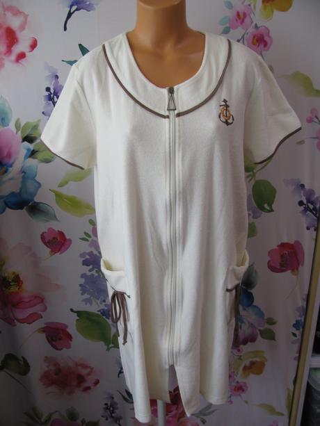 Dámský krátký froté župan propínací na zip, xl