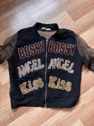 Dívčí zdobená bunda/mikina, 128