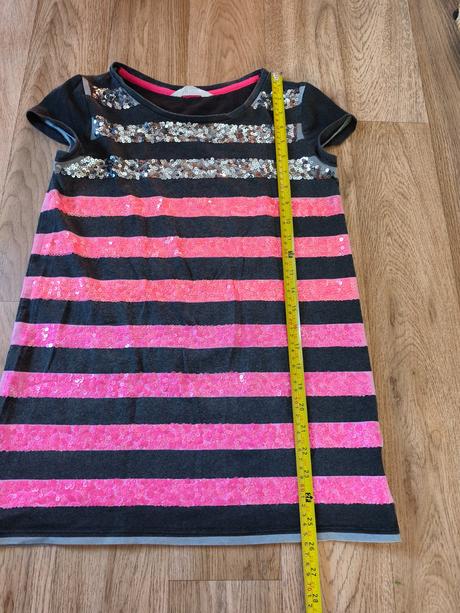 Dlouhé tričko s flitry 170 / xs-m, h&m,170