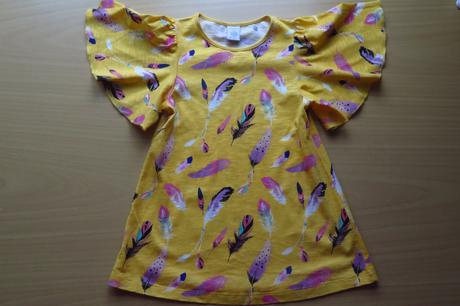 Tunika žlutá s peříčky, lindex,110