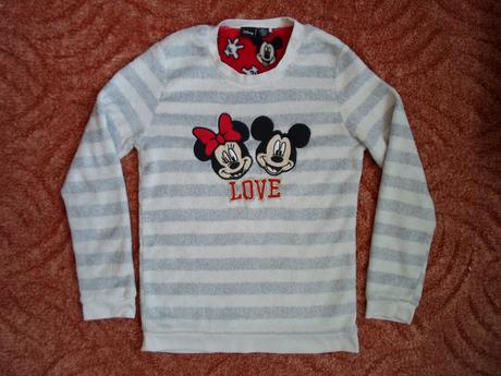 Šedá mikina mikinka chlupatka minnie mickey, disney,164