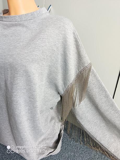 Mikina s řetízky zn."h&m" vel."l" i větší, h&m,l