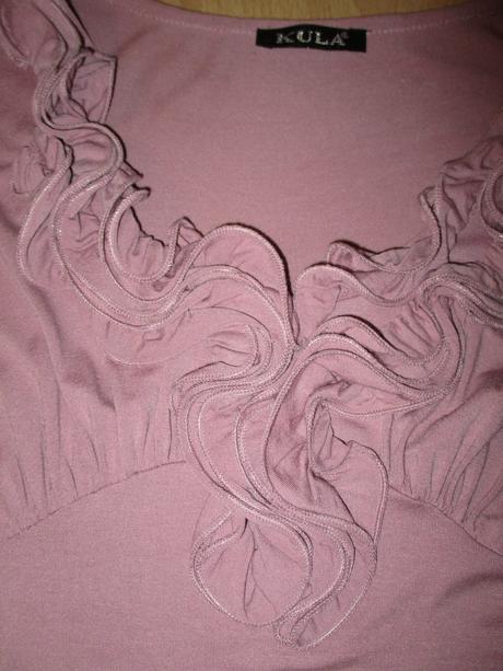 Starorůžová tunika s volánky, s