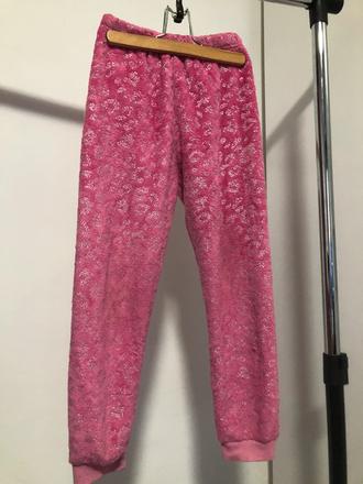 Plyšové tepláky se stříbrným vzorkem, 128